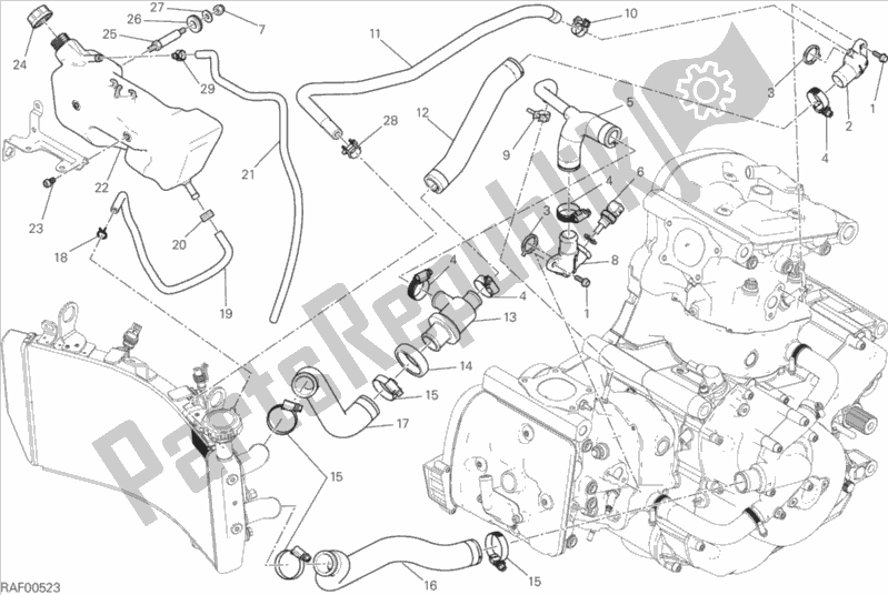 Todas as partes de Sistema De Refrigeração do Ducati Monster 1200 USA 2015
